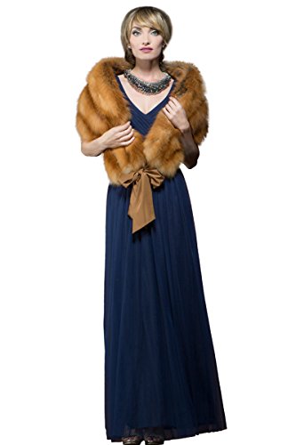 Malan Breton Women's Red Fox Fur Stole OSFM Red