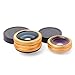 Gold Universal Clip-on 180 degree 3 in 1 Fisheye+Wide Angle+Macro Camera Lens Kit for iPhone 5 5S 4 4S 6 Samsung Galaxy S5/S4/S3 Note 4/3/2 HTC Blackberry Bold Touch, Sony Xperia, Motorola Droid