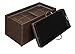 Convenience Concepts 143012 Sheridan Faux Leather Storage Bench with 2 Side Ottomans, Dark Espresso