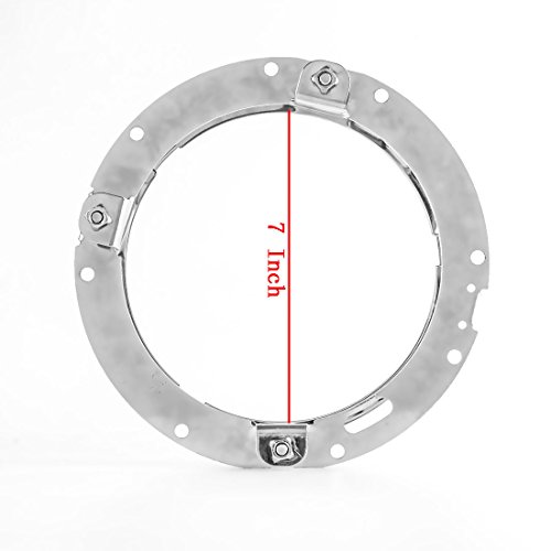 SKUNTUGUANG 7 Inch Black headlight Ring Mounting Bracket For Motorcycle Harley Davidson Road King ... (Chrome)