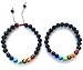 7 Chakra Lava Stone Bracelet, Tiger Eye Gem Beads Tibetan Buddhist Prayer Mala Self Confidence, Holistic with Free Bag (7 Chakra Lava Stone)