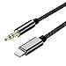 iPhone to Aux, Lightning to 3.5mm Aux Stereo Audio Jack Adapter, Jackiey Nylon Car Aux Cable for iPhone X/ 8 / 7 Plus Support iOS 11/10.3 or above(3.5mm Aux Cable 3.3ft/1M)