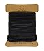 Mandala Crafts Flat Cowhide Genuine Leather String Cord Lace, Rawhide Strip for Jewelry Making, Clothing, Shoelaces, Baseball Gloves, and Saddles (2mm,8.75 Yards, Black)