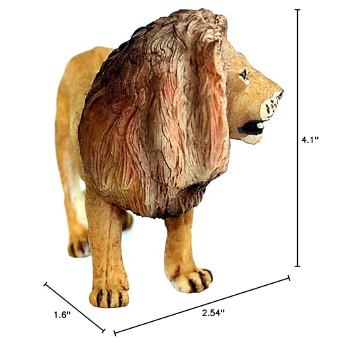 FUNSHOWCASE African Jungle Animals Male Africa Lion Toy Figure Realistic Plastic Figurine Height 2.6-inch
