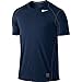 NIKE Men's Pro Fitted Short Sleeve Shirt, Obsidian/Dark Grey/White, X-Large