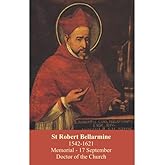 St. Robert Bellarmine LAMINATED Holy Card (5-pack) with Two Free Prayer Cards Included