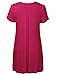 Timeson Womens Short Sleeve V-Neck Pleated Beach Mini Tunic Dress