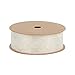 LaRibbons 1 inch White Sheer Organza Ribbon with Gold Glitter Metallic for Decoration, Craft, Gift Wrappping - 10 Yard/Spool