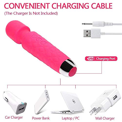 Harrohorye Mini Cordless Massager USB Rechargeable Waterproof Quiet (Rose red)