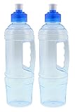 Arrow Plastic 22-Ounce Clear BPA-Free Water Bottle Junior Traveler Leak Proof - 2 Count