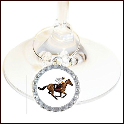 Kentucky Derby Wine Glass Charms - Kentucky Derby Glass Identifier Tags - Horse Charms - 9 Wine Charms/pack