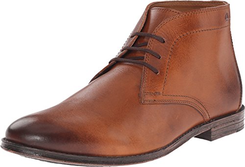 Clarks men s hawkley rise tan leather boot 11 d (m)