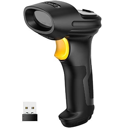 Inateck 2.4GHz Wireless Laser Barcode Scanner, 35m Radius, Automatic and Accurate Scan, 180 Days Standby Time, BCST-60-BK