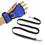Dog Leash Hand Free Glove by Tailup - Premium Durable Nylon Adjustable Shock-Absorbing for Running Walking and Training Lead - Blue Large