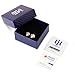 UHIBROS Diamond Shaped Earrings Unisex Hypoallergenic Stainless Steel Earrings Cubic Zirconia Stud Earrings Gold