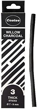 Coates – Set of 3 Charcoal Pencils 10 mm Black