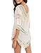 Leadingstar Women Crochet Smock Cover Up Tops Loose Beach Blouse Swimwear