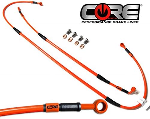 Core Moto - MX Brake Lines Combo Front and Rear Fits KTM 300XC / MXC 04-11 300 XC-W / EXC 04-15 350XCF-W / EXC-F 12-15 - KTM Solid Orange