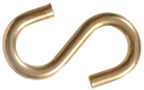 The Hillman Group 9431 Brass Plated S-Hook, 1-1/4-Inch, 2-Pack