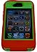 Iphone 4 4S Body Armor Defender - Comparable to Otterbox Defender (Red on Green)