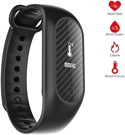 0.86 Inch OLED IP67 Waterproof Silicone Bluetooth Bracelet Smart Wristband with Multi-functional Blood Oxygen / Blood Pressure / Heart Rate Monitor / Fitness Tracker by Dreamsoule - Black
