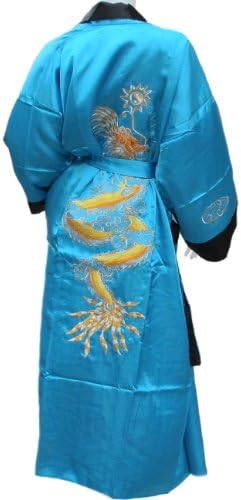 **Best Seller** (Chinese Bath Robe with Really Big Dragon in Both Side) Beautiful Robe Can Be Used Both Side Approx.size = Ampit to Ampit 27 Inches Long 50 Inches Big Dragon