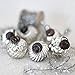 6 Silver Mercury Glass Christmas Tree Ornaments 2.5