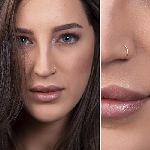 Fake Gold Nose Ring 20 Gauge 14k Gold Filled faux Nose Piercing hoop