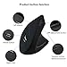 Wireless Vertical Ergonomic Mouse, 800/1000/ 1200/1600 DPI, 6 Buttons for Computer, Laptop,Desktop,PC,5th Generation -Black (Black,2.4G Battery)thumb 1