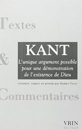 L' unique argument possible pour une démonstration de l'existence de Dieu