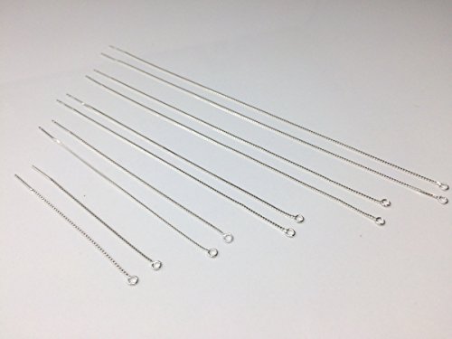 2pcs Sterling Silver Ear Threads Long Chain Earrings with Loops | 5 inch Drop Earring Threader Findings Strong Long Lasting SS297-5