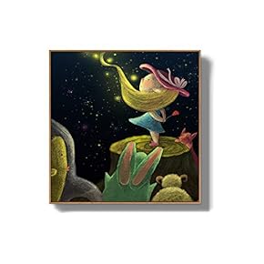 Framed Canvas Wall Art for Living Room, Bedroom Story Cartoon Princess Canvas Prints for Home Decoration Ready to Hanging - 16x16 inches