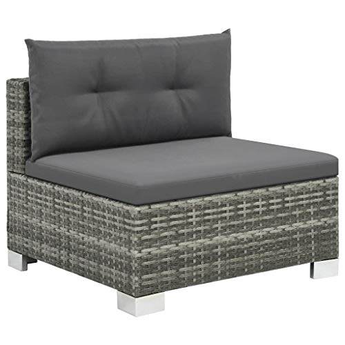 Festnight Gartensofa-Set 28-TLG. | Poly Rattan Lounge Set Lounge Möbel | Lounge Sofa Garnitur | Rattan Gartenmöbel Gartenset | Garten Sitzgruppe | Gartengarnitur | Grau – Bild 3