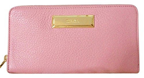 Dkny Saffiano Leather Leather Zip Around Wallet Pink Desertcart