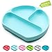 Silicone Suction Plates for Babies, Stick to High Chair Trays and Table, Divided Baby Dishes, Perfect Kids Plates, BPA Free