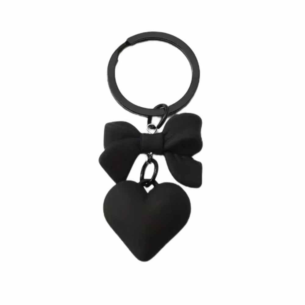 Photo 1 of Lemua Heart Keychain Black Bow Key Chain Cute Bag Charm Purse Charm for Women Girls