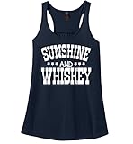 Comical Shirt Ladies Sunshine and Whiskey Cute Country Gift Tee Racerback