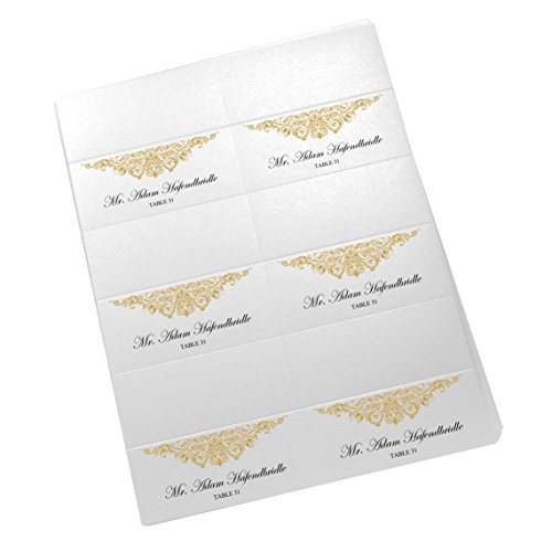 Documents and Designs Paisley Easy Print Place Cards, Gold, Set of 60 (10 Sheets)