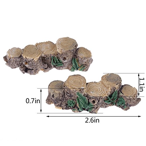 Welecom 2 Pcs Miniature Garden Fairy Ornament Miniature Tree Stump Bridge for Fairy Garden Terrarium Supplies and Accessories