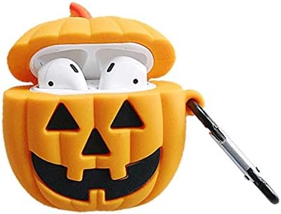 BlossomingLove Compatible with AirPods Case Keychain Full Protective Premium PVC Soft Rubber Silicone Cover Fashion Dope Self-Design Fruit Skin for AirPods Charging Case (Halloween)