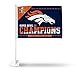 Rico Industries NFL Denver Broncos Super Bowl 50 Champions Car Flag,19-Inch Pole,Blue