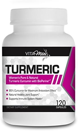 Vitamiss Turmeric – Turmeric Curcumin 95% 1,000mg servings, Support Joints, Vision &amp; Liver with Powerful Anti-inflammatory and Anti-Aging Benefits