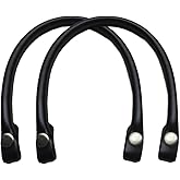 LannuMet 2pcs PU Leather Handbag Handles Purse Handles Replacement Bag Accessories,40cm/15.75",Black