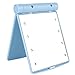 LED Lighted Travel Makeup Mirror, 8 Light Portable Hand Held Folding Vanity Mirror, Small Purse Double-sided Mirror Illuminated Cosmetic Mirror, Blue