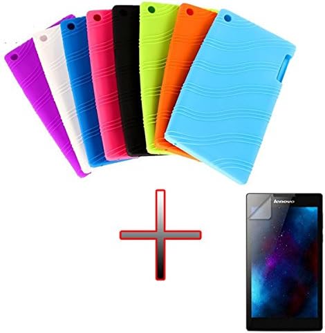 XMY Silicone Gel Rubber Soft Case Cover + Film For 7" Lenovo Tab 2 A7-30 Tablet Colour Dark Blue COLOR NEW