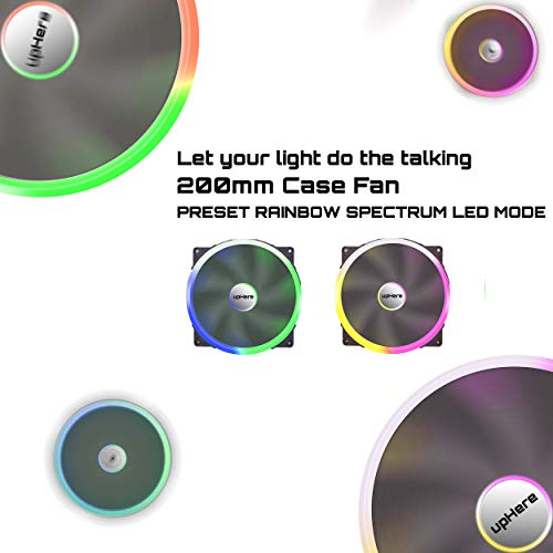 upHere-rainbow-LED-200mm-Computer-Case-Fan-super-Silent-PC-Cooling-Fan-High-Air-Flow-Fan-Case-FanP200CF