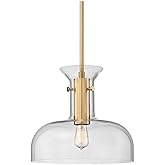 Hudson Valley Lighting 7916-AGB Coffey - One Light Pendant - 16 Inches Wide by 14.75 Inches High, Aged Brass Finish with Clea