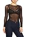 May&Maya Women's Long Sleeve Pure Mesh Blouse