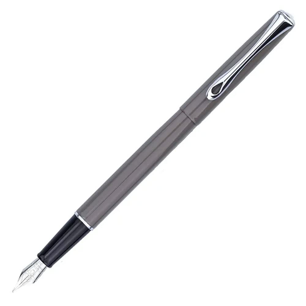 DIPLOMAT - D40704025 - Traveller fountain pen, grey, taupe, with stainless steel nib, chic and elegant, durable - grey taupe