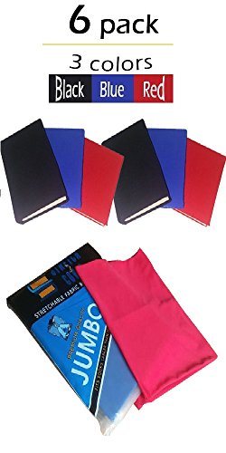 Book/Textbook/School Book Covers – 6 Frustration Free, Long Lasting Stretchable Fabric Jumbo Book Covers With 3 Post It Pads. Jumbo 9" x 12". Fit Textbooks. Perfect for School and Gifts.